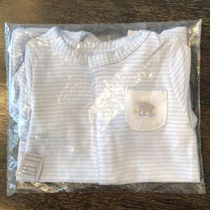 Mud Pie White and blue striped Sleeper 0-3 months